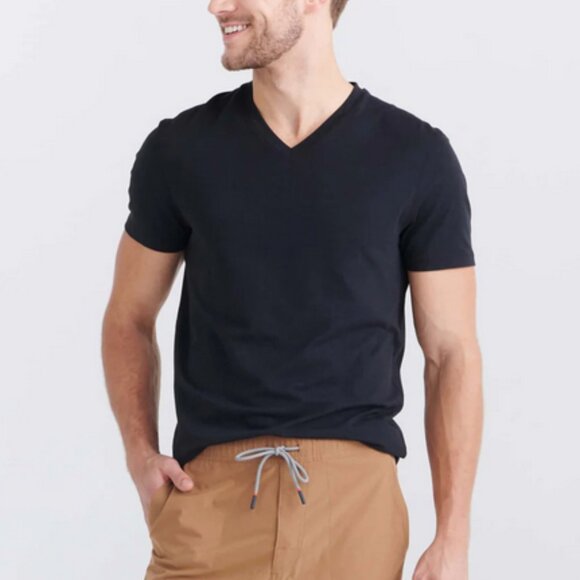 SAXX Undercover Men's Short Sleeve V Neck Tee Black Small - Picture 1 of 2